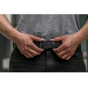 Black Suede 100% Leather Belt Thursday Everyday Boot Co Mens Sz 38 Classic 1 1/8